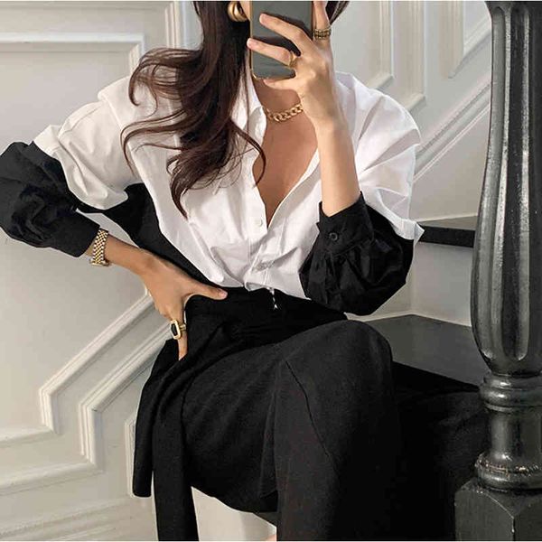 hoodies korean style office lady long sleeve loose shirt elegant single breasted slim stitching color women blouses i1lg 7ega, Black
hoodies korean style office lady long sleeve loose shirt elegant single breasted slim stitching color women blouses i1lg 7ega, Black