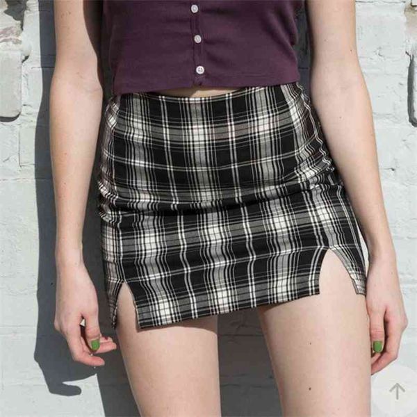 black plaid skirt with slit women vintage checkered split mini high waist bodycon and white faldas 210427
black plaid skirt with slit women vintage checkered split mini high waist bodycon and white faldas 210427