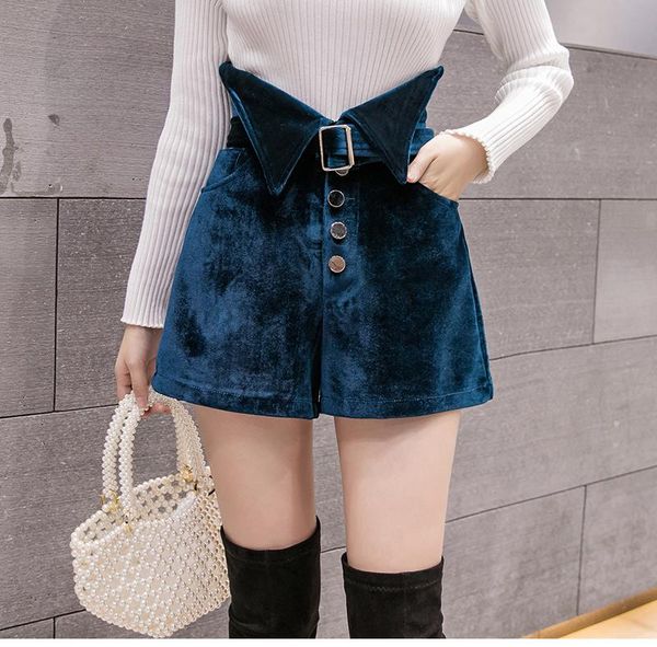 women's shorts s-2xl velvet belted women fashion streetwear plus size single-breasted high waist pocket black dk567, White;black
women's shorts s-2xl velvet belted women fashion streetwear plus size single-breasted high waist pocket black dk567, White;black