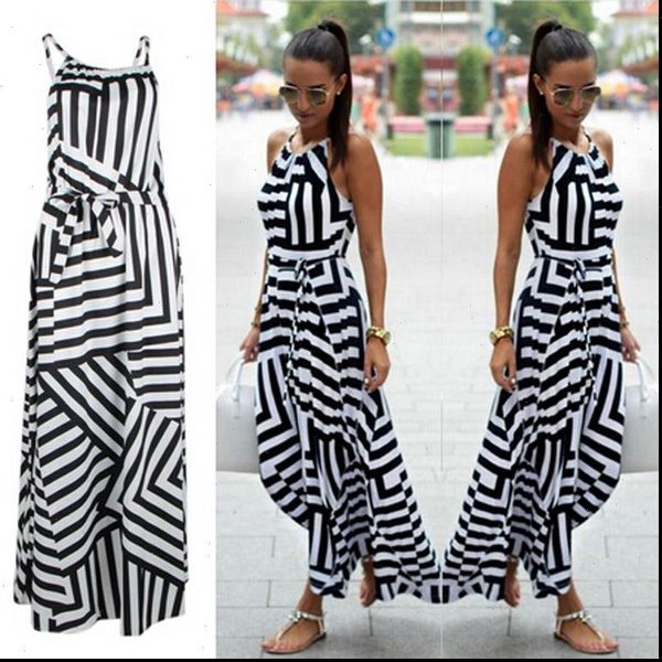 womens dress summer maxi long fashion women boho striped sleeveless beach style strap sundress vestidos for female bigsweety, Black;gray
womens dress summer maxi long fashion women boho striped sleeveless beach style strap sundress vestidos for female bigsweety, Black;gray