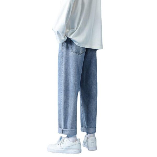 men's pants jeans loose straight-leg pantshong kong style drape trendy all-match casual can be worn in all seasons, Black
men's pants jeans loose straight-leg pantshong kong style drape trendy all-match casual can be worn in all seasons, Black