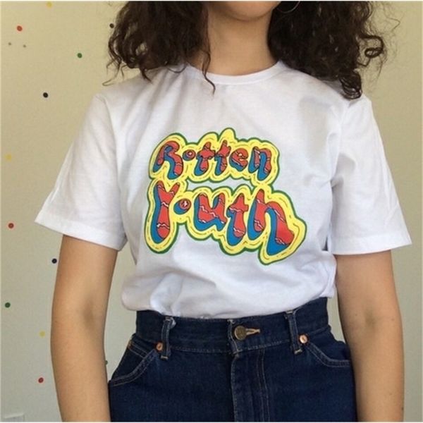 rotten youth women korean fashion vintage t-shirt grunge style aesthetic white tee 210512
rotten youth women korean fashion vintage t-shirt grunge style aesthetic white tee 210512