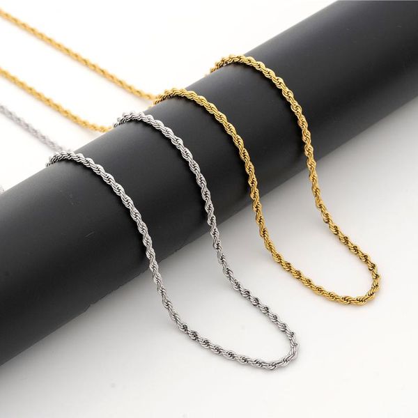 chains 60 70cm necklace twisted chain fashion simple style 316 stainless steel plated 24k gold and silver jewelry 3 mm men women
chains 60 70cm necklace twisted chain fashion simple style 316 stainless steel plated 24k gold and silver jewelry 3 mm men women
