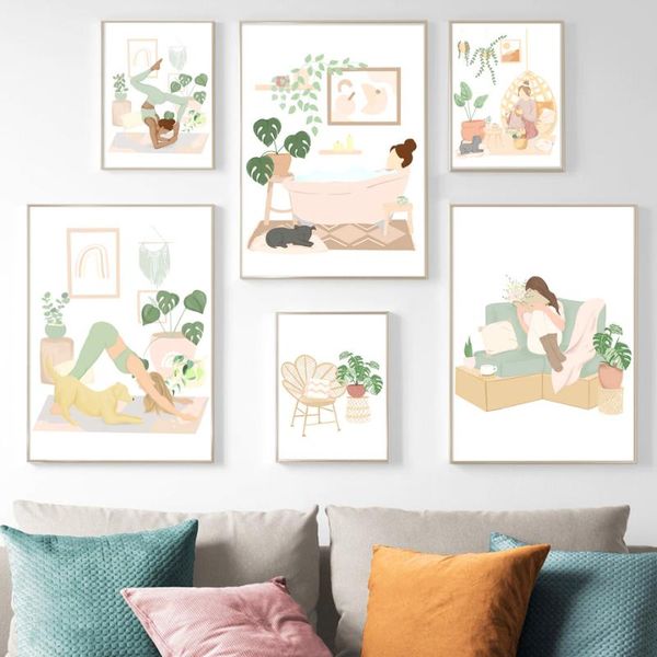 paintings girl reading yoga bathing wall art cartoon dog green plants canvas painting nordic posters and prints home decor pictures
paintings girl reading yoga bathing wall art cartoon dog green plants canvas painting nordic posters and prints home decor pictures