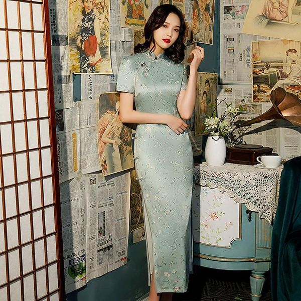 ethnic clothing satin lady cheongsam high split mandarin collar evening party dress gown print flower chinese qipao sheath long vestido, Red
ethnic clothing satin lady cheongsam high split mandarin collar evening party dress gown print flower chinese qipao sheath long vestido, Red