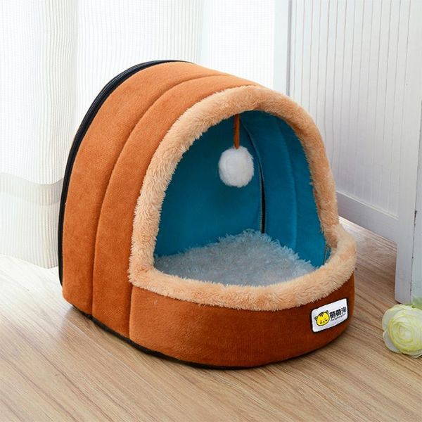 round house soft long plush bed for basket pet products cushion cat sofa beds & furniture