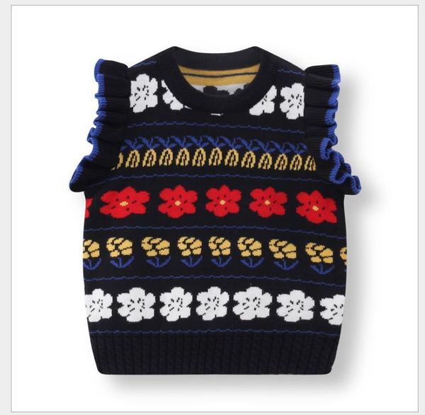 pullover 2021 korean children's knitted vest, Blue 
pullover 2021 korean children's knitted vest, Blue