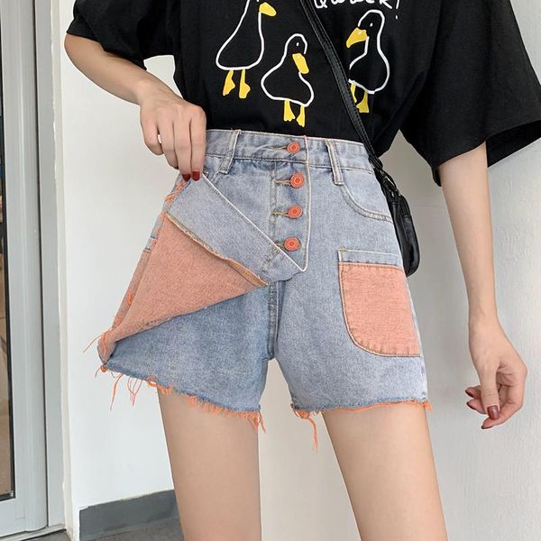 women's jeans jean shorts woman korean style design stitching high waist slim denim women, Blue
women's jeans jean shorts woman korean style design stitching high waist slim denim women, Blue