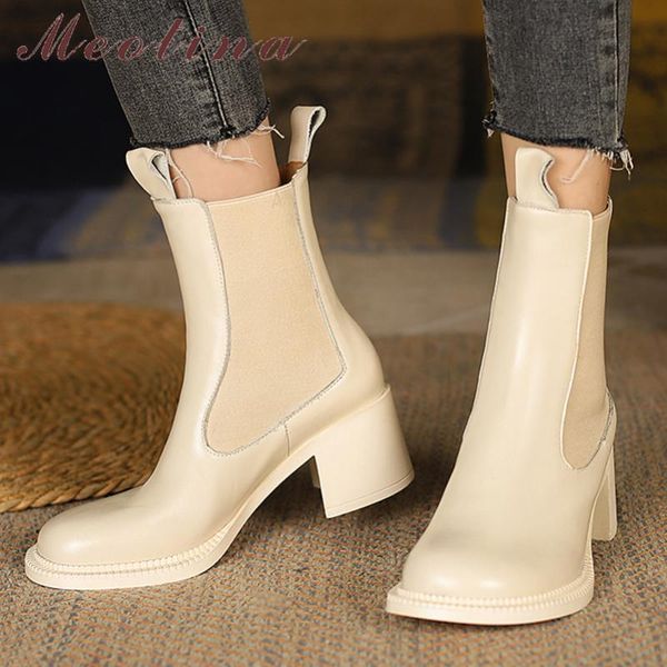 boots meotina shoes women genuine leather ankle high heel round toe thick lady footwear short autumn winter 41, Black
boots meotina shoes women genuine leather ankle high heel round toe thick lady footwear short autumn winter 41, Black