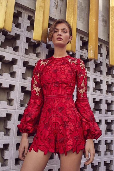 women's jumpsuits & rompers 2021 fashion spring lace flare sleeve red overall embroidery women playsuit, Black;white
women's jumpsuits & rompers 2021 fashion spring lace flare sleeve red overall embroidery women playsuit, Black;white