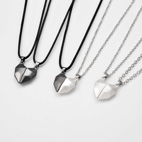 2pcs/lot magnetic couple necklace friendship heart pendant distance faceted charm necklace women valentine's day gift 2021, Silver
2pcs/lot magnetic couple necklace friendship heart pendant distance faceted charm necklace women valentine's day gift 2021, Silver