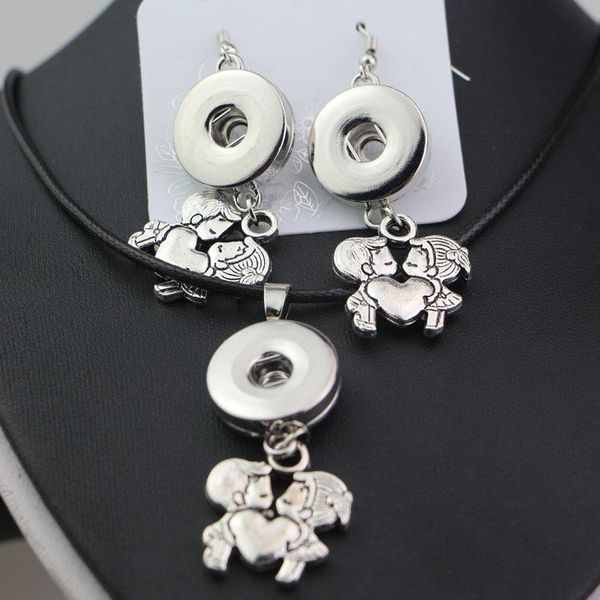 earrings & necklace romantic little boys&girls kissing love heart pendant choker statement necklaces earring jewelry sets fit 18mm metal but, Silver
earrings & necklace romantic little boys&girls kissing love heart pendant choker statement necklaces earring jewelry sets fit 18mm metal but, Silver