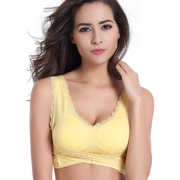gym clothing women v-neck lace patchwork front buckle closure summer hollow wire sports bra padded sleeveless, White;black
gym clothing women v-neck lace patchwork front buckle closure summer hollow wire sports bra padded sleeveless, White;black