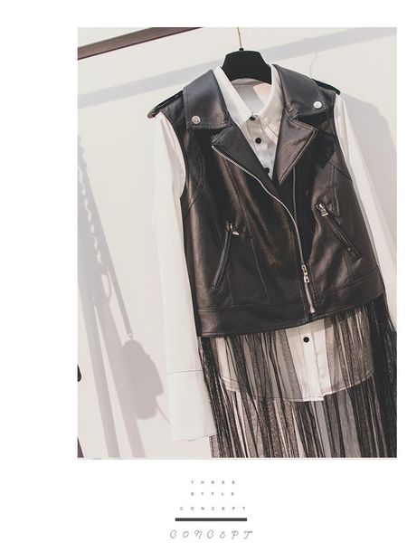 women's jackets women cool fashion o-neck sleeveless pu leather patchwork gauze mesh bottom medium long coat vest sml, Black;brown
women's jackets women cool fashion o-neck sleeveless pu leather patchwork gauze mesh bottom medium long coat vest sml, Black;brown