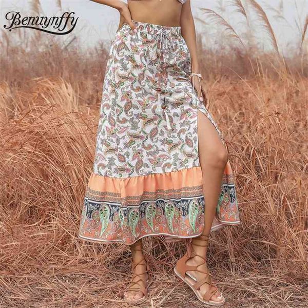 paisley print button front bohemian maxi skirts women summer casual drawstring waist female beach split long skirt 210510, Black
paisley print button front bohemian maxi skirts women summer casual drawstring waist female beach split long skirt 210510, Black