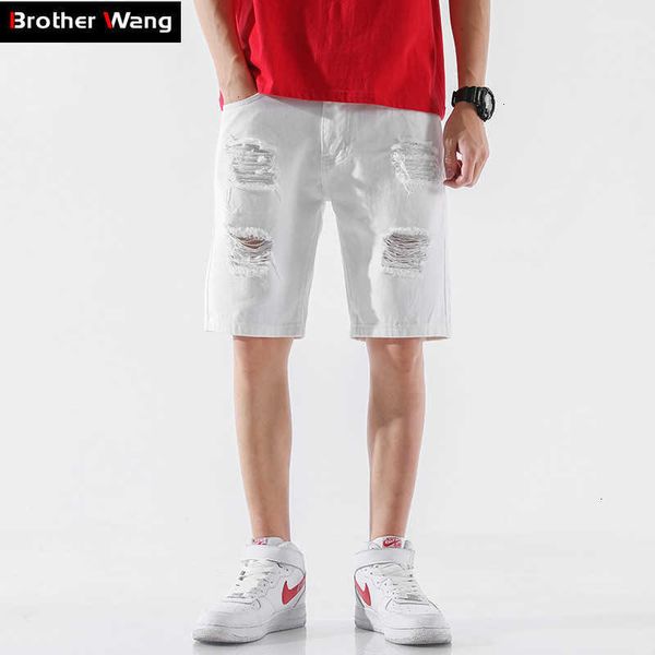 men's shorts classic ripped white denim summer fashion slim hole cotton short male brand black khaki q5gn, White;black
men's shorts classic ripped white denim summer fashion slim hole cotton short male brand black khaki q5gn, White;black