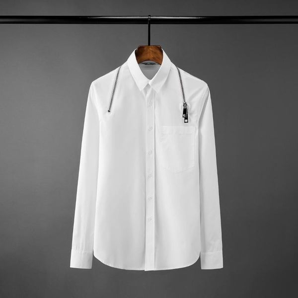men's casual shirts quality black high solid color surround zipper design long sleeve mens dress loose male 2xl, White;black
men's casual shirts quality black high solid color surround zipper design long sleeve mens dress loose male 2xl, White;black