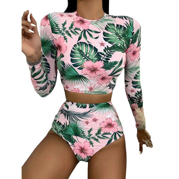 women's swimwear floral print round neck long sleeve crop +panties bikinis set 2021 mujer split swimsuit ropa beach swimming, White;black
women's swimwear floral print round neck long sleeve crop +panties bikinis set 2021 mujer split swimsuit ropa beach swimming, White;black