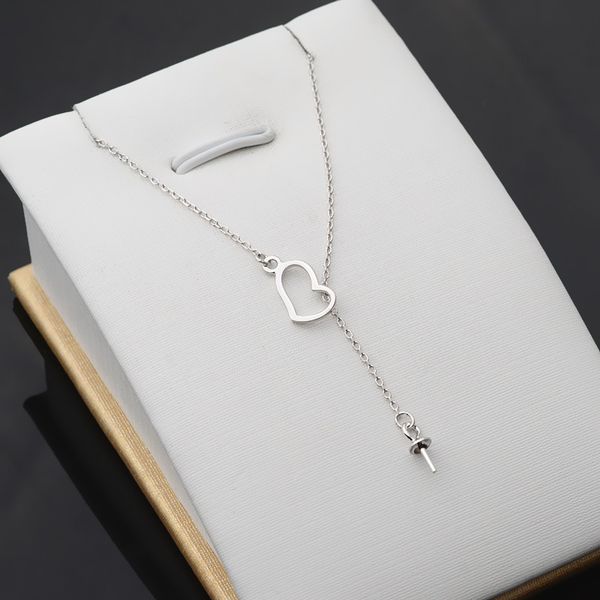 diy s925 silver necklace female jewelry empty support heart-shaped chain pearl accessories semi-finished products 414
diy s925 silver necklace female jewelry empty support heart-shaped chain pearl accessories semi-finished products 414