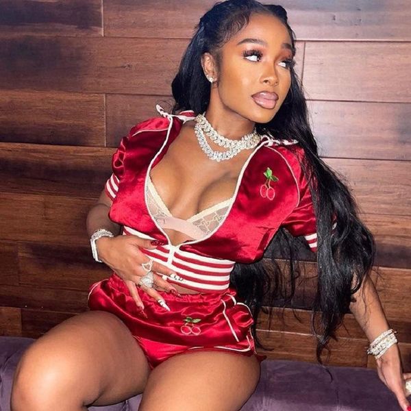 women's tracksuits s-l red two piece set for women tracksuit cherry embroidery short sleeve shorts sweat suit outfits wholesale drop, Gray
women's tracksuits s-l red two piece set for women tracksuit cherry embroidery short sleeve shorts sweat suit outfits wholesale drop, Gray