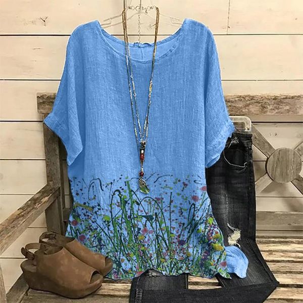 women's blouses & shirts bluses for women summer casual round o-neck short sleeve flower printing loose shirt ladies femme female, White
women's blouses & shirts bluses for women summer casual round o-neck short sleeve flower printing loose shirt ladies femme female, White