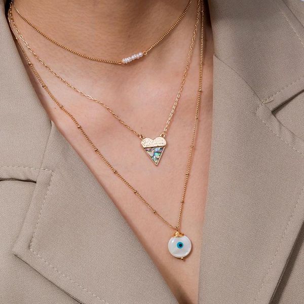 pendant necklaces -selling jewelry trend multi-layer street shooting necklace abalone shell peach heart female, Silver
pendant necklaces -selling jewelry trend multi-layer street shooting necklace abalone shell peach heart female, Silver