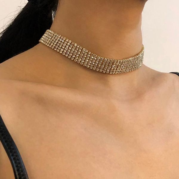 fashion crystal choker necklace for women wedding stretch rhinestone claw chain statement necklaces accessories jewelry gfits chokers, Golden;silver
fashion crystal choker necklace for women wedding stretch rhinestone claw chain statement necklaces accessories jewelry gfits chokers, Golden;silver