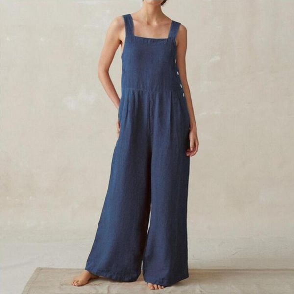 women's pants & capris women sleeveless buttons pockets wide leg jumpsuit bib overall work clothes sell summer loose clubwear side, Black;white
women's pants & capris women sleeveless buttons pockets wide leg jumpsuit bib overall work clothes sell summer loose clubwear side, Black;white