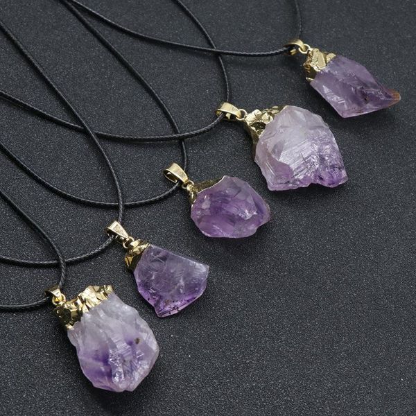pendant necklaces retro february birthstone raw mineral crystal quartz necklace reiki healing choker natural amethysts for women, Silver
pendant necklaces retro february birthstone raw mineral crystal quartz necklace reiki healing choker natural amethysts for women, Silver