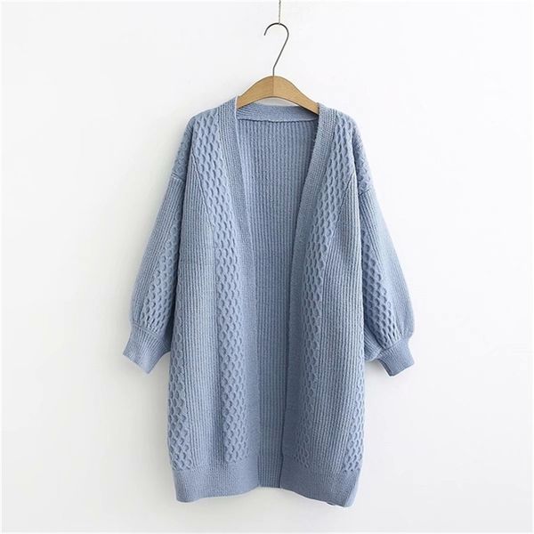 h.sa women long sweater and cardigans lantern sleeve loose knitte coat open stitch winter cashmere female 210914, White;black
h.sa women long sweater and cardigans lantern sleeve loose knitte coat open stitch winter cashmere female 210914, White;black