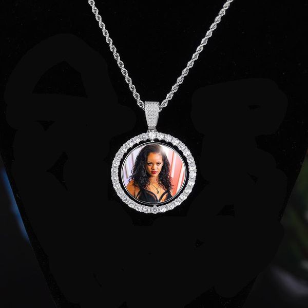 pendant necklaces rotatable custom po frame memory medallions round pendants necklace cz stone bling iced out men hip hop rapper jewelry, Silver
pendant necklaces rotatable custom po frame memory medallions round pendants necklace cz stone bling iced out men hip hop rapper jewelry, Silver