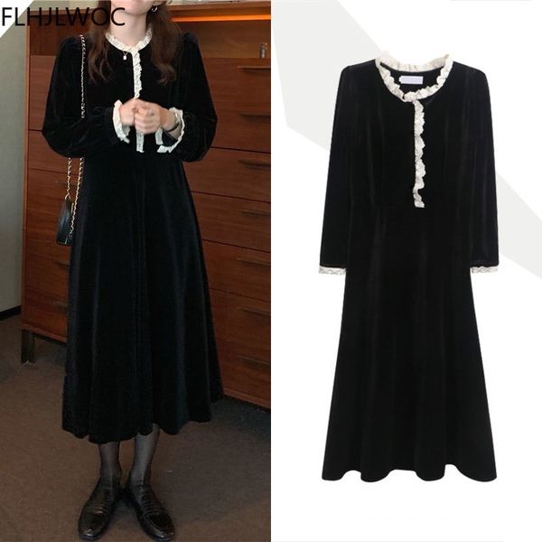 casual dresses spring fenimine vestidos women fashion french style long sleeve patchwork white lace stand collar retro vintage 9k2, Black;gray
casual dresses spring fenimine vestidos women fashion french style long sleeve patchwork white lace stand collar retro vintage 9k2, Black;gray