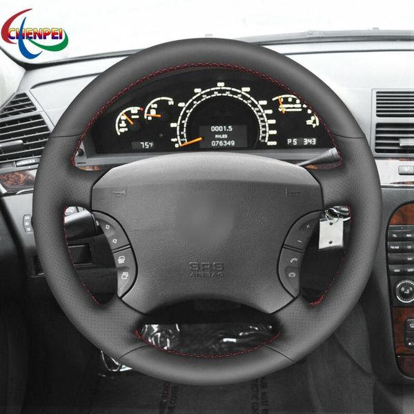steering wheel covers diy hand-sewn non-slip black pu leather cover for - c215 w220 car interior accessories
steering wheel covers diy hand-sewn non-slip black pu leather cover for - c215 w220 car interior accessories
