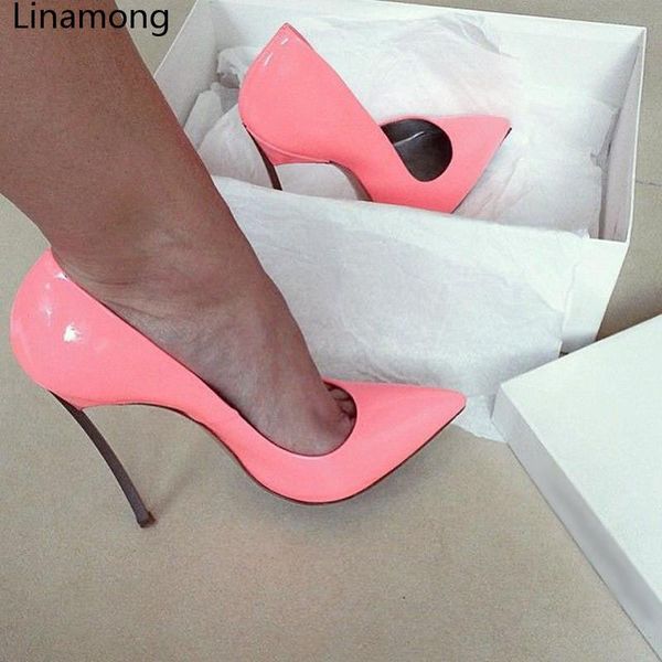 women patent leather pumps pointed toe stiletto heels concise metal heel design charming dress high shoes, Black
women patent leather pumps pointed toe stiletto heels concise metal heel design charming dress high shoes, Black