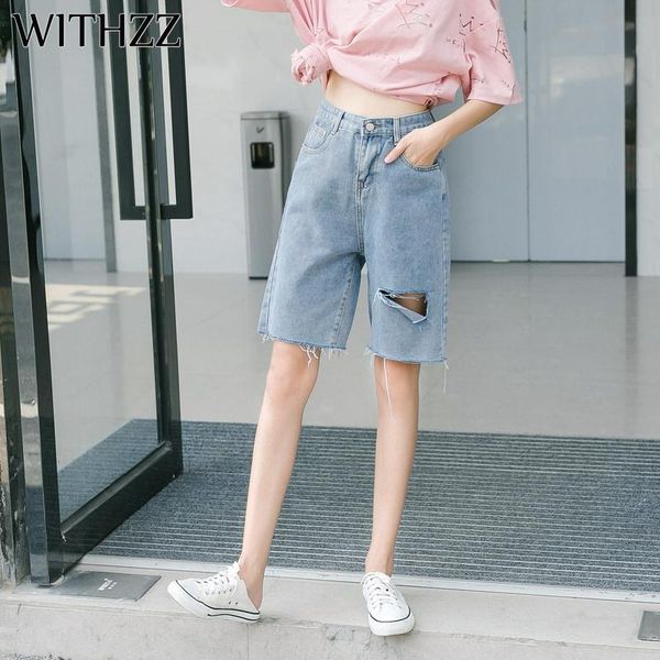 spring summer women's thin denim high waist loose hole straight shorts lovely asian size wide leg jeans, Blue
spring summer women's thin denim high waist loose hole straight shorts lovely asian size wide leg jeans, Blue