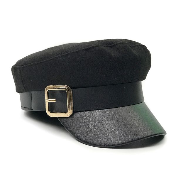 wide brim hats ozyc military hat caps beret winter for women men pu leather wool knitted cap black bone female vintage gorra milit, Blue;gray
wide brim hats ozyc military hat caps beret winter for women men pu leather wool knitted cap black bone female vintage gorra milit, Blue;gray