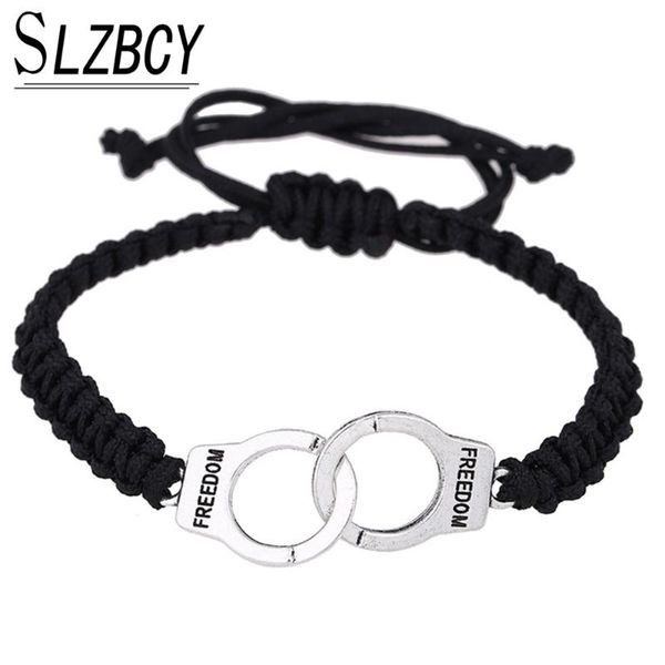 charm bracelets handcuffs handmade braided adjustable rope black chain couple bracelet wristband for women men vintage jewelry, Golden;silver
charm bracelets handcuffs handmade braided adjustable rope black chain couple bracelet wristband for women men vintage jewelry, Golden;silver