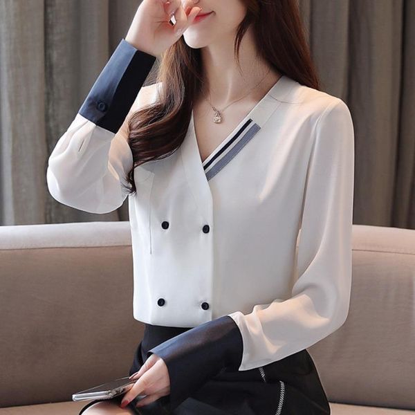 summer long sleeve v-neck women's shirt blouse for women blusas womens and blouses chiffon shirts ladie's plus size &, White
summer long sleeve v-neck women's shirt blouse for women blusas womens and blouses chiffon shirts ladie's plus size &, White