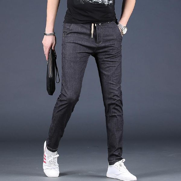 men's jeans 2021 black summer man slim fit denim trousers streetwear male casual pants solid color 28-36, Blue
men's jeans 2021 black summer man slim fit denim trousers streetwear male casual pants solid color 28-36, Blue