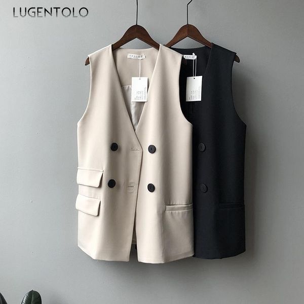 women's vests lugentolo women vest spring solid medium and long simple v-neck casual loose sleevelesss coat korean fashion, Black;white
women's vests lugentolo women vest spring solid medium and long simple v-neck casual loose sleevelesss coat korean fashion, Black;white