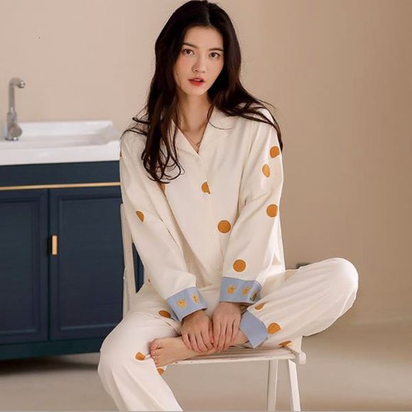 women's sleepwear autumn ladies pajamas set printed full cotton fresh style women turn-down collar female casual homewear pijama k, Black;red
women's sleepwear autumn ladies pajamas set printed full cotton fresh style women turn-down collar female casual homewear pijama k, Black;red