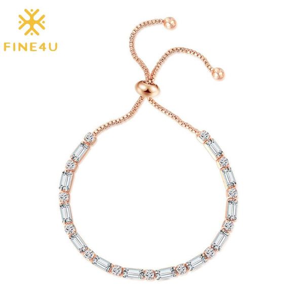 link, chain fine4u b533 cubic zirconia classic tennis bracelet for women rose gold color adjustable slider geometric cz, Black
link, chain fine4u b533 cubic zirconia classic tennis bracelet for women rose gold color adjustable slider geometric cz, Black