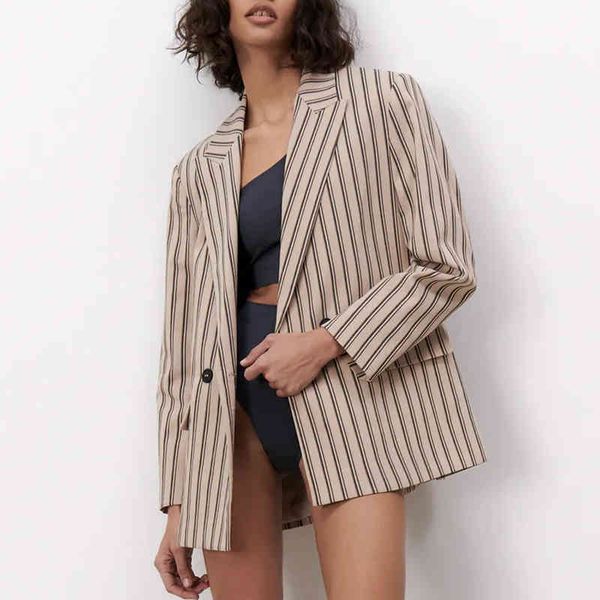 za women blazer jacket striped printed double breasted coat notched vintage long sleeve pocket female outerwear ol chic 210422, White;black
za women blazer jacket striped printed double breasted coat notched vintage long sleeve pocket female outerwear ol chic 210422, White;black