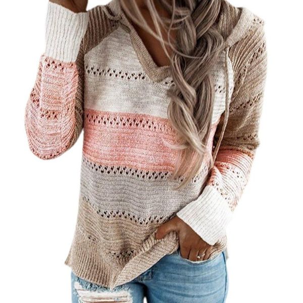 women's sweaters women autumn spring loose casual stripes hoodies ladies hollow knitwear long sleeve patchwork hooded sweater s-3xl, White;black
women's sweaters women autumn spring loose casual stripes hoodies ladies hollow knitwear long sleeve patchwork hooded sweater s-3xl, White;black