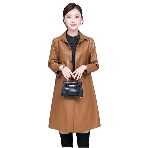 women's leather & faux autumn winter models plus size women fashion medium-long korean loose coat sheepskin windbreaker overcoat, Black
women's leather & faux autumn winter models plus size women fashion medium-long korean loose coat sheepskin windbreaker overcoat, Black