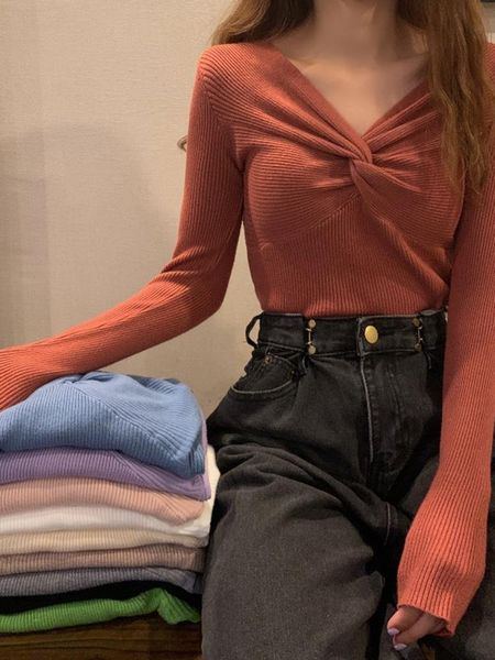 women's sweaters tight sweater long sleeve v-neck sexy, White;black
