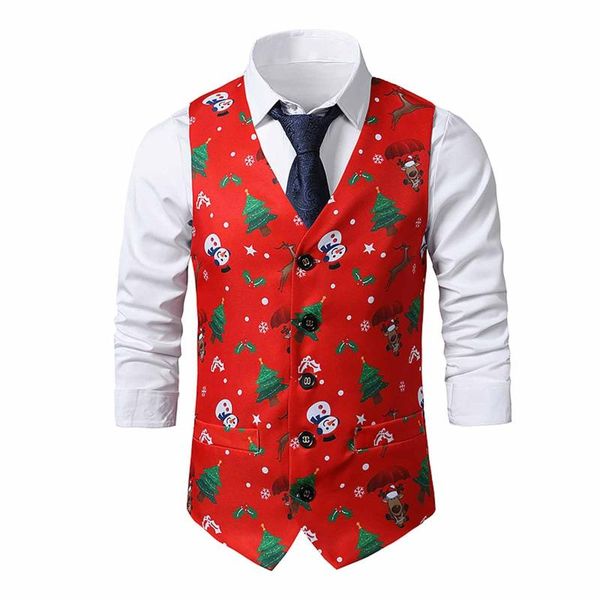 men's jackets selling 2021 man christmas red color snowman xmas vest vintage button up party sleeveless chaquetas hombre, Black;brown
men's jackets selling 2021 man christmas red color snowman xmas vest vintage button up party sleeveless chaquetas hombre, Black;brown
