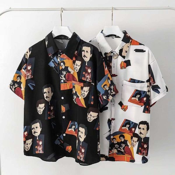 men's casual shirts shirtsummer flower men's short sleeve fashion brand cartoon handsome versatile beach style couple casual loose, White;black
men's casual shirts shirtsummer flower men's short sleeve fashion brand cartoon handsome versatile beach style couple casual loose, White;black