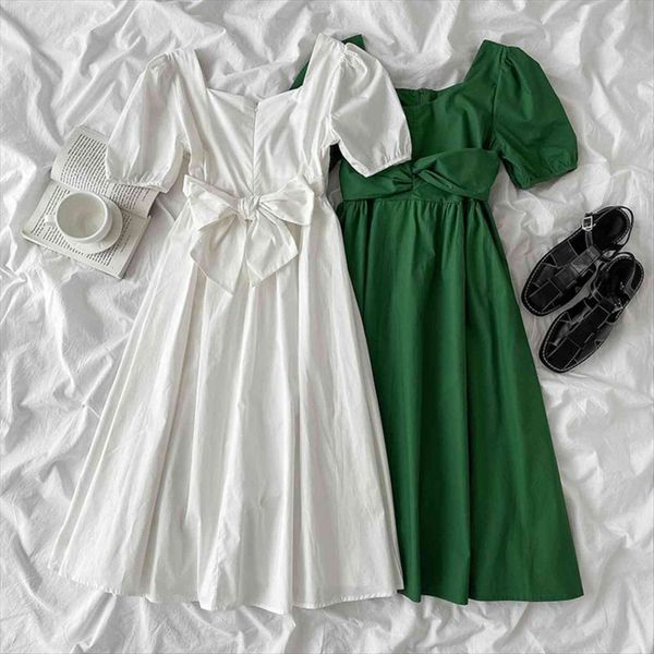 elegant solid fashion summer green womens dresses white short sleeve high waist korean style vestidos, Black;gray
elegant solid fashion summer green womens dresses white short sleeve high waist korean style vestidos, Black;gray
