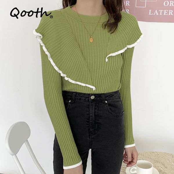 qooth sweater women loose plain color long sleeve crochet pullovers o neck jumper women jacquard jumper qt446 210518, White;black
qooth sweater women loose plain color long sleeve crochet pullovers o neck jumper women jacquard jumper qt446 210518, White;black
